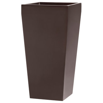Windsor Tall Square Planter, Brown, 7"x7"x14"
