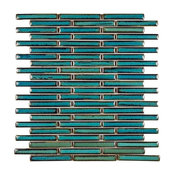 11"x12" Aquos Slender Porcelain Mosaic, Set of 20