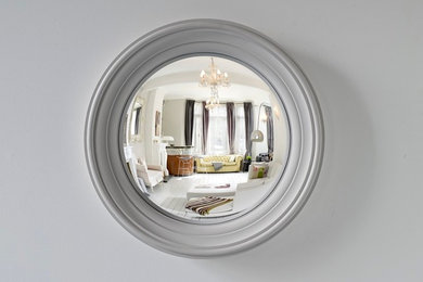 Lucca 58cm convex mirror in palest grey