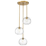 Z-Lite - Z-Lite Chloe 3-Light 10" Pendant, Olde Brass, Clear, 490P10-3R-OBR - Beautiful movement best describes Chloe. Each pendant is hand-blown by a glass artist. Make a dramatic statement by using it alone or with one of our canopies to create a custom chandelier. No matter your choice, the unique look is sure to brighten your home. Two sizes of glass available. Available in two sizes, clear glass with olde brass or brushed nickel.