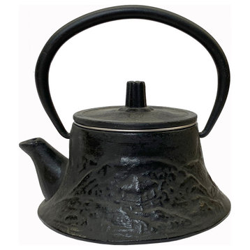 Handmade Quality Asian Cast Iron Teapot Shape Display Art Hws2372
