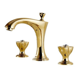 Toulon Dual Handle Gold Finish Bathroom Sink Faucet - Bathroom Sink Faucets