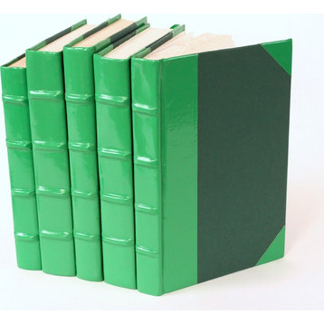 Patent Leather Books, Green, Set of 5