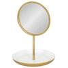 Laranya Tabletop Mirror, White/Gold 11x15