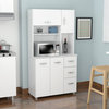 HomeRoots White Finish Wood Kitchen Storage Cabinet