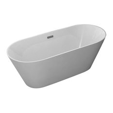 Kokss Lugano Freestanding Modern Seamless Acrylic Bathtub, 60"