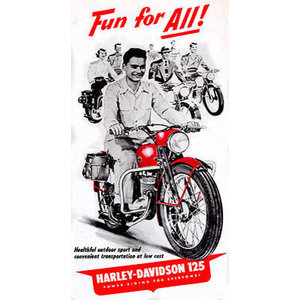 Promotional Advertising Poster 1951 Harley-Davidson Hydra-Glide 