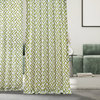 Garden Path Moss Green Printed Cotton Curtain Single Panel, 50Wx108L