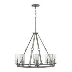 HINKLEY - Hinkley Dakota Chandelier Medium Single Tier, Polished Antique Nickel - Chandeliers
