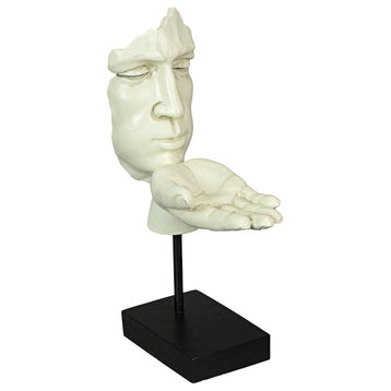 Vitruvian Collection `Blowing A Kiss` Sculpture Tealight Candle Holder Statue