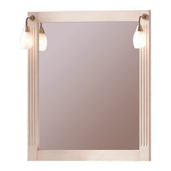Alessandria 32" classic mirror with sconces. Ivory patina - Bathroom Mirrors