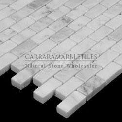 White Carrara Marble Italian Bianco Carrera Mini Brick Mosaic Tile Polished - Products