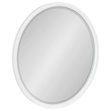 Hogan Round Framed Wall Mirror, White 32 Diameter