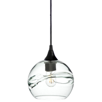 767 Swell: Single Pendant Light, Eco Clear, Matte Black, 4 Watt