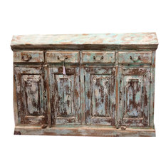 Mogul Interior - Consigned Antique Distressed Jaipur Sideboards Drawer Chest Dresser Storage - Buffets And Sideboards