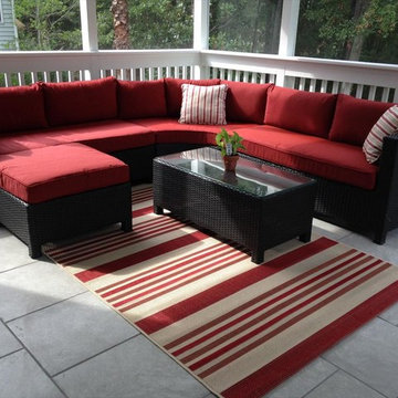 Kontiki Conversation Sets - Wicker Sectional Sets - Barcelona 5 Piece Sectional