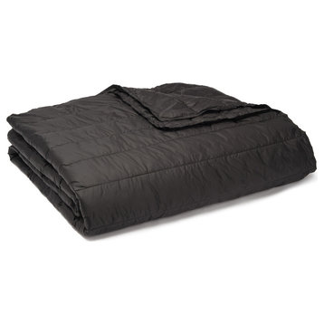 PUFF Packable Down Alternative Indoor/Outdoor Water Resistant Blanket , Black, F