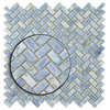 Rustica Herringbone Porcelain Mosaic Tile, Case of 10, Ocean Blue