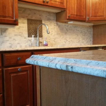 African Rainbow Granite, Tile Backsplash installation