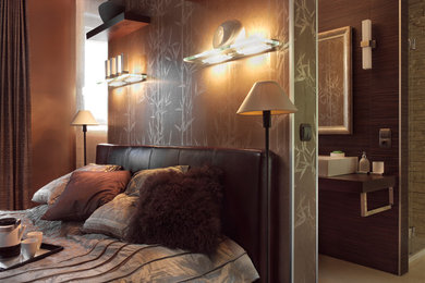 Inspiration for a contemporary bedroom remodel in Other