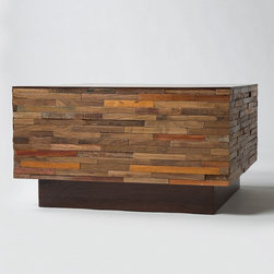 Landon Mixed Wood Square Coffee Table - Coffee Tables