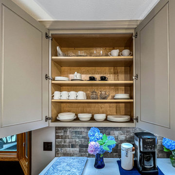 Two Tone White and Wood Kitchen