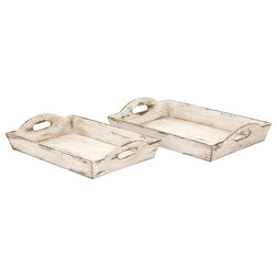 Traditional Serving Trays by Benzara, Woodland Imprts, The Urban Port