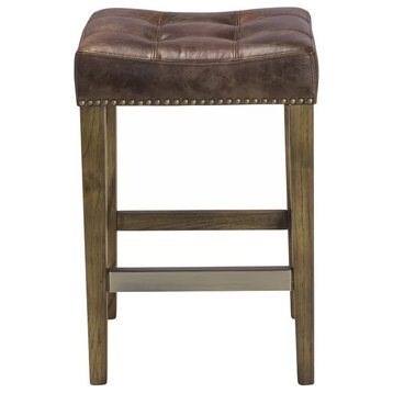 Backless Leather Stool
