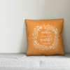 Gather Here with Grateful Hearts 16"x16" Throw Pillow