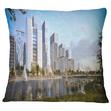Residential Complex Cityscape Photography Throw Pillow, 18"x18"