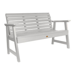 Highwood USA - Weatherly Garden Bench, White, 4' - Outdoor Benches