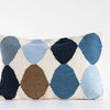 Off-White Wool Blend Lumbar Pillow With Blue and Brown Pattern