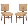 Safavieh Couture Susanne Woven Dining Chair, Walnut/Natural
