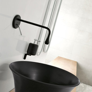 Wall Mounted Mixer (SVER-08 -B ) wall mounted faucet for bathroom. (Matt Black)