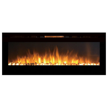 Moda Flame 60" Cynergy XL Crystal Stone Built-In Wall Mounted Electric Fireplace