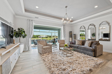 Transitional living room photo in Miami