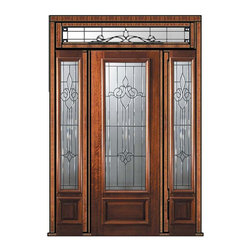 Prehung Side lights-Transom Door 96 Mahogany Arlington 3/4 Lite - Front Doors