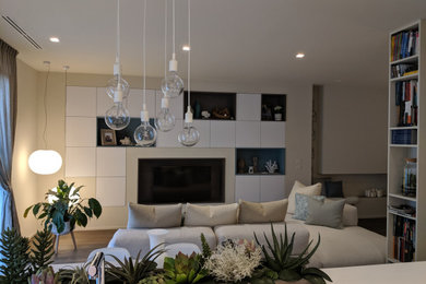 Immagine di un grande soggiorno design