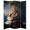 6' Tall Double Sided Works of Rembrandt Canvas Room Divider