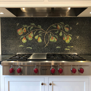 Pear Branch Mosaic Backsplash in Saratoga, CA