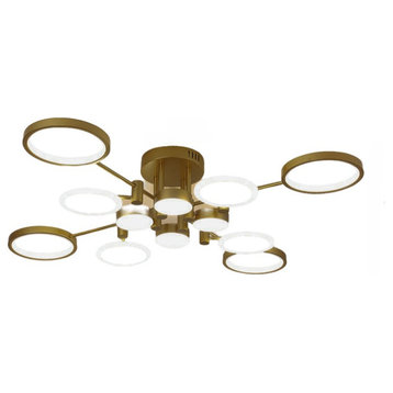 New Modern Circle Rings Chandelier for Living Room, Bedroom, Kitchen Island, 12 Heads, Changeable No Remote