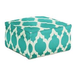 Surya Pouf 153 Ocean and White - Floor Pillows And Poufs