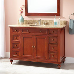 48" Keller Mahogany Vanity for Undermount Sink - Light Cherry - Bathroom Vanities And Sink Consoles