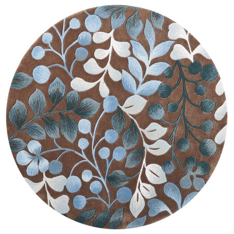 Nourison Contour 5' x Round Mocha Contemporary Indoor Area Rug