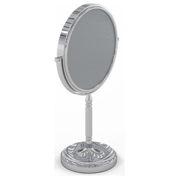 Recessed Base Free Standing Mirror With 10x and 1x Magnification, Chrome