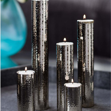 Regina Andrew Design Hammered Bud Vase Set- Polished Nickel