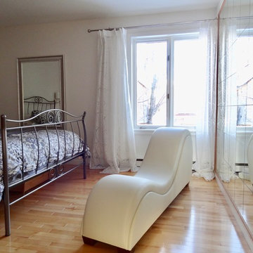 Home-made cherry panels bedroom with secret passage