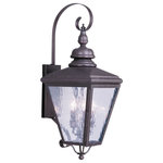Livex Lighting - Livex Lighting 2033-07 Cambridge - Three Light Outdoor Wall Lantern - Shade Included: YesCambridge Three Ligh Bronze Clear Water G *UL Approved: YES Energy Star Qualified: n/a ADA Certified: n/a  *Number of Lights: Lamp: 3-*Wattage:60w Candelabra Base bulb(s) *Bulb Included:No *Bulb Type:Candelabra Base *Finish Type:Bronze