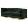 Inspired Home Mathis Sofa, Upholstered, Hunter Green Velvet