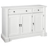 Traditional Sideboard, 2 Spacious Cabinets and 2 Storage Drawers, White Finish